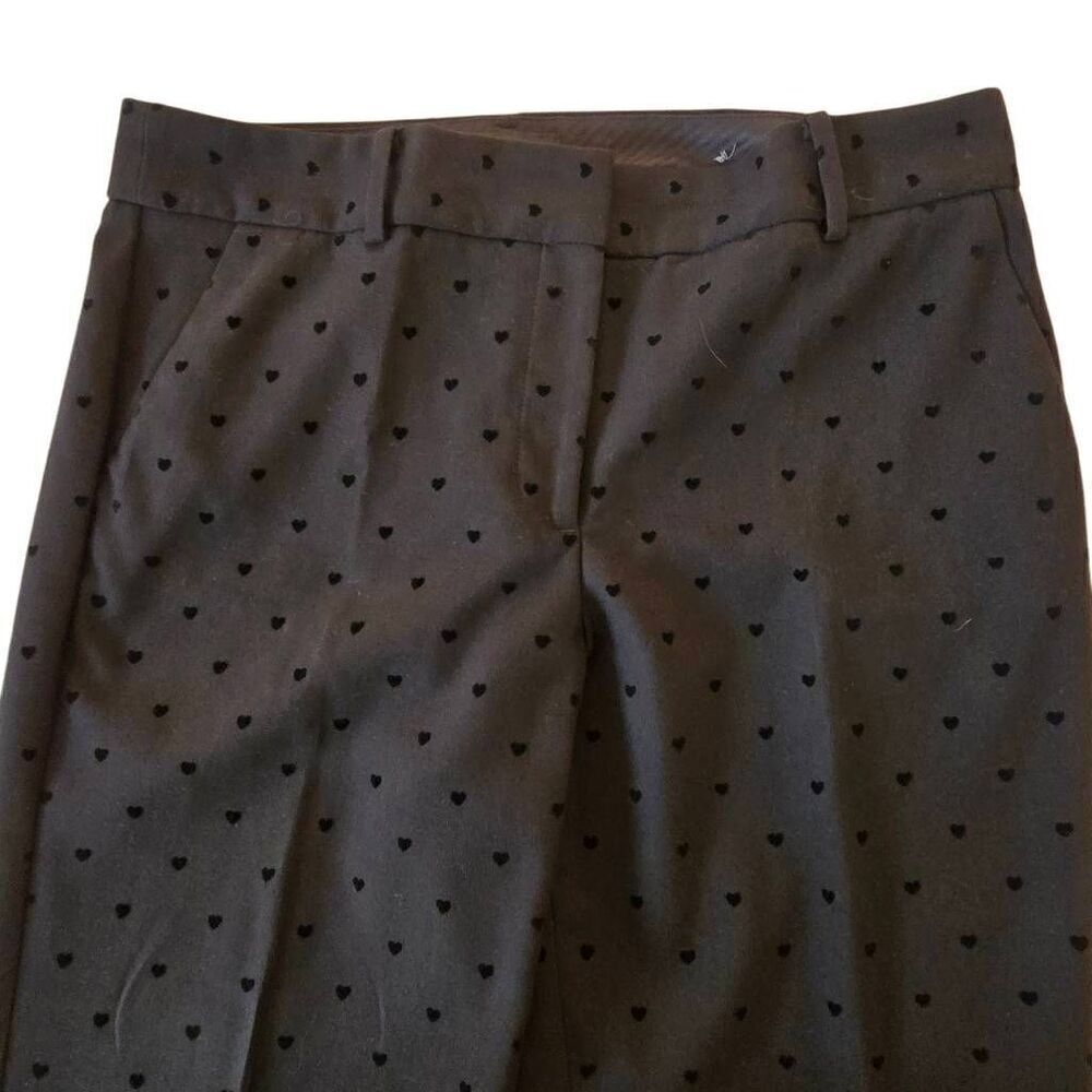 Talbots Womens Hampshire Black Heart Print Ankle Pants Size 12 - Picture 5 of 13
